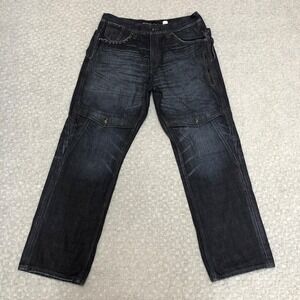 Rocawear Jeans Mens 38 Dark Wash Original Fit Studded Zip Pocket Streetwear Norm